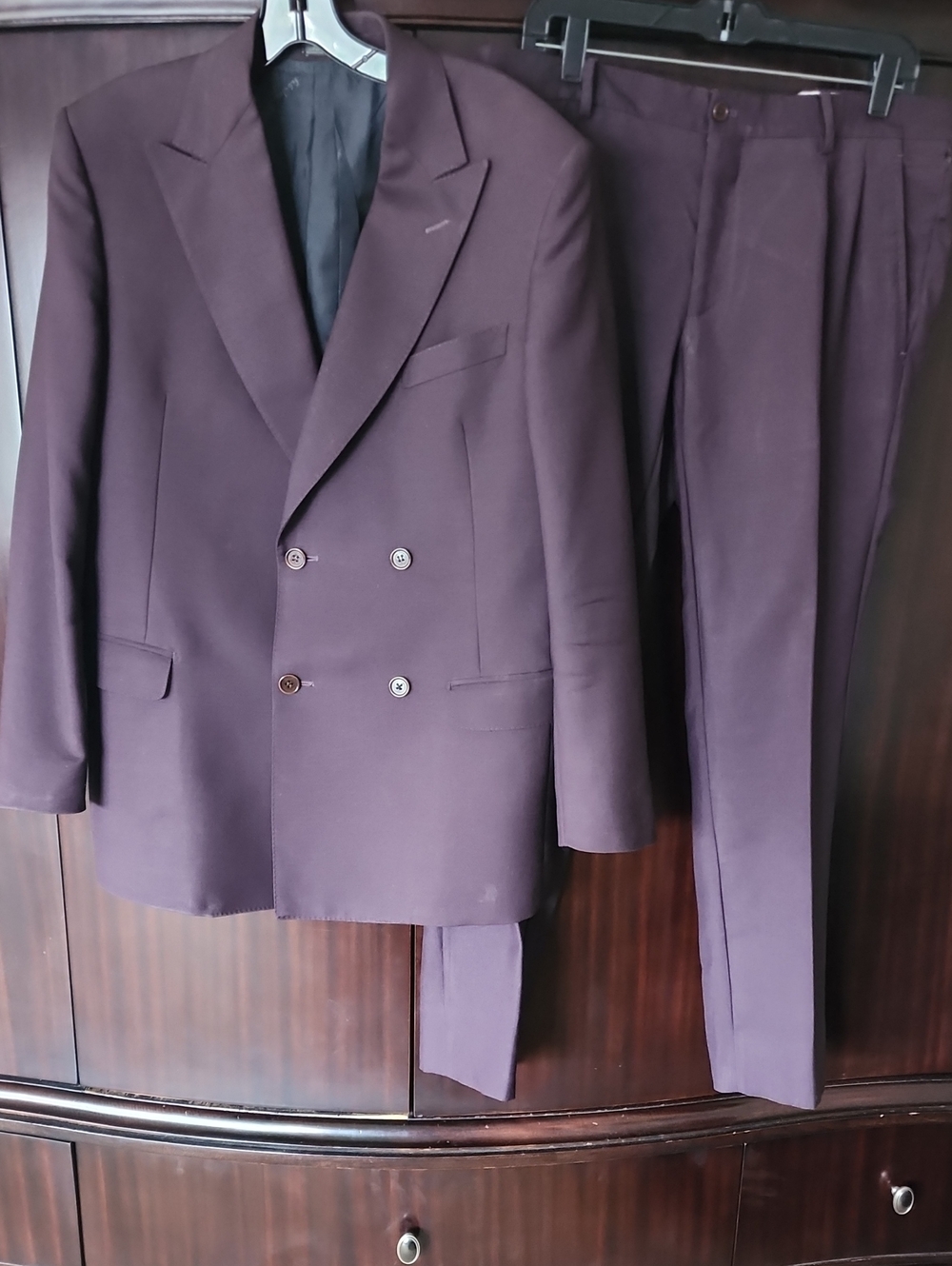 Salvatore Ferragamo Double-Breasted Plum Suit Set